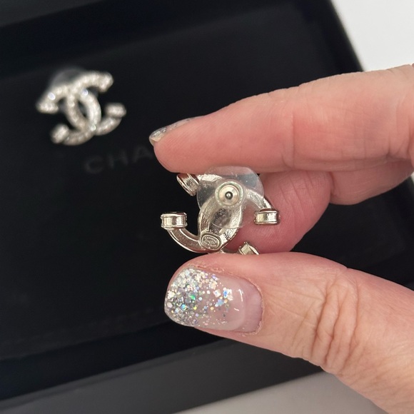 CHANEL Double C Stud Earrings - Picture 6 of 9